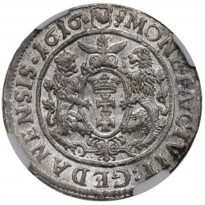 Zygmunt III Waza, Ort 1616, Gdańsk - popiersie z kołnierzem - NGC MS63