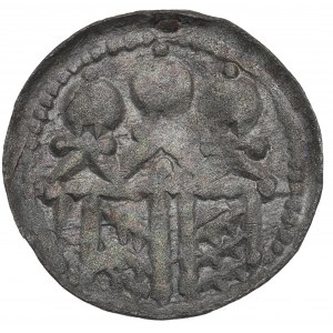 Boleslao II il Temerario, Cracovia, denario del Re, lettera Z e punti - ECCELLENTE