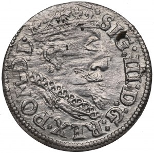 Sigismond III Vasa, Trojak 1619, Riga, GRANDE tête - EXCELLENT