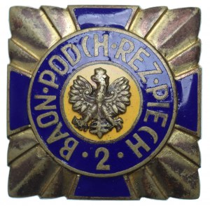 II RP, insigne du bataillon de cadets de la réserve d'infanterie n° 2, Tomaszów Lubelski/Biedrusko