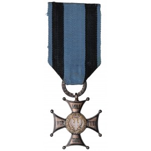 PRL, Croix d'argent de l'Ordre de Virtuti Militari - gravure d'Olszewski