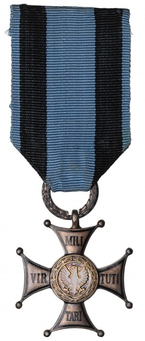 PRL, Croix d'argent de l'Ordre de Virtuti Militari - gravure d'Olszewski