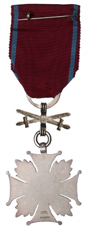 PSZnZ, Croix du Mérite en argent avec épées - Spink silver