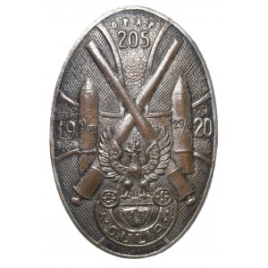 II RP, odznak batérie Julia 205 Volunteer Regiment of Field Artillery