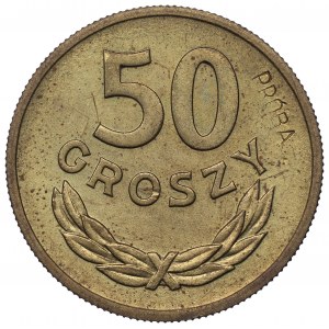 People's Republic of Poland, 50 pennies 1957 - Sample Brass Rarity