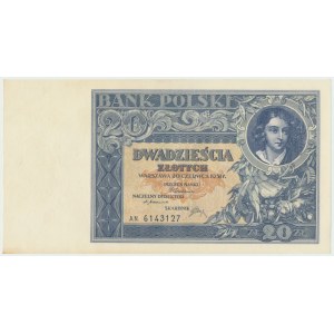 II RP, 20 złotych 1931 AN. - niskie litery w serii