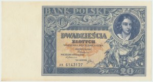 II RP, 20 Zloty 1931 AN. - kleine Buchstaben in Serie