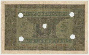 II Republic, State Ticket 5 zloty 1926 - G - FALSE FROM THE ERA.