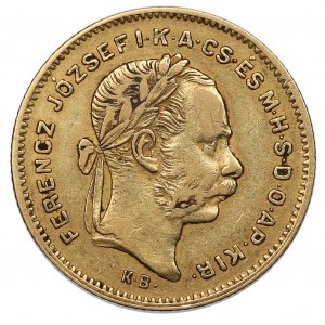 Hungary, 10 francs=4 forints 1880