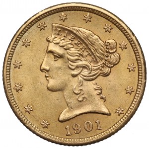 ÉTATS-UNIS, $5 1901