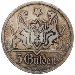 Free City of Danzig, 5 gulden 1927