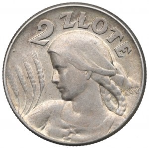 II RP, 2 zloty 1925 (senza punto), Filadelfia Donna e orecchie