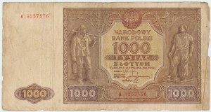 People's Republic of Poland, 1000 zloty 1946 A.