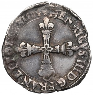 Henryk III Walezy, 1/4 ecu 1584, Nantes