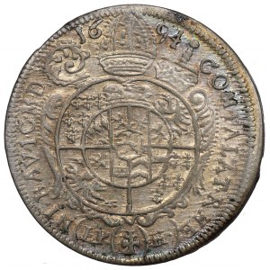 Slesia, Ducato di Nysa Vescovi di Breslavia, Franciszek Ludwik, 15 krajcars 1694, Nysa
