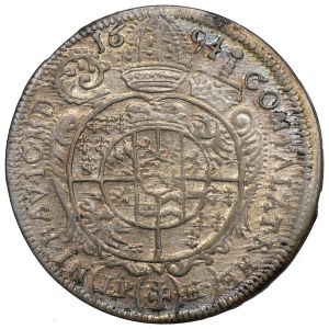 Śląsk, Księstwo Nyskie Biskupów Wrocławskich, Franciszek Ludwik, 15 krajcarów 1694, Nysa