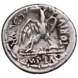 Římská republika, M. Plaetorius M.f. Cestianus (67 př. n. l.), denár