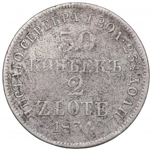 Partizione russa, Nicola I, 30 copechi=2 zloty 1834 Varsavia