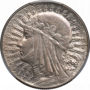 II RP, 5 złotych 1933 Głowa kobiety - PCGS MS63