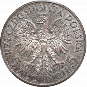 II RP, 5 Zloty 1933 Kopf einer Frau - PCGS MS63