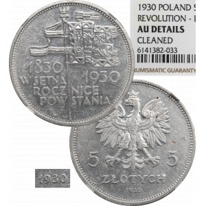 II Republic of Poland, 5 zloty 1930 - NGC AU Details