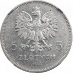 II RP, 5 Zloty 1930 Banner - HYBRYDA Vorderseite HEAVY NGC AU Details