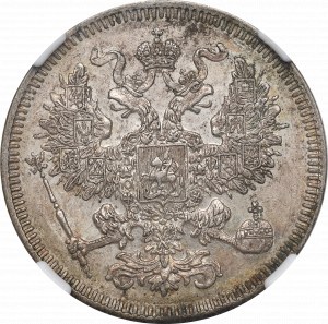 Russie, Alexandre II, 20 kopecks 1861 - NGC MS62