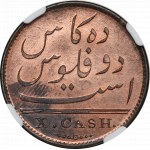British India, 10 cash 1808 - NGC MS64 RB