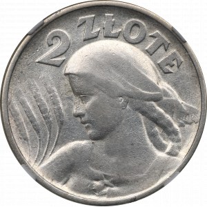 II RP, 2 zlaté 1924 (revers), Philadelphia Žena s ušima - NGC AU Podrobnosti
