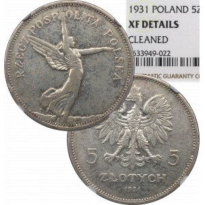 II Republic of Poland, 5 zloty 1931 Nike - NGC XF Details