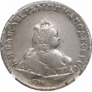 Rusko, Alžběta, rubl 1744 - NGC XF Podrobnosti