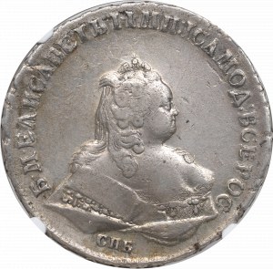 Rosja, Elżbieta, Rubel 1744 - NGC XF Details