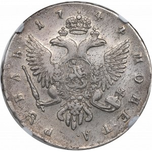 Rusko, Alžběta, rubl 1744 - NGC XF Podrobnosti