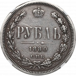 Rusko, Alexander II, Rubľ 1880 - NGC XF Podrobnosti