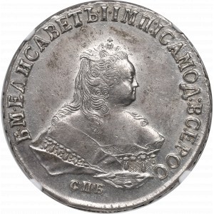 Rosja, Elżbieta, Rubel 1751 - NGC AU Details