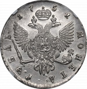 Rusko, Alžbeta, Rubľ 1751 - NGC AU Podrobnosti