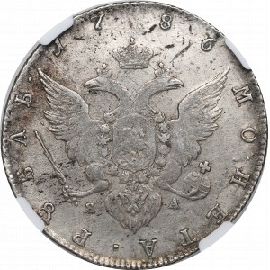 Rusko, Kateřina II, rubl 1786 - NGC XF Podrobnosti