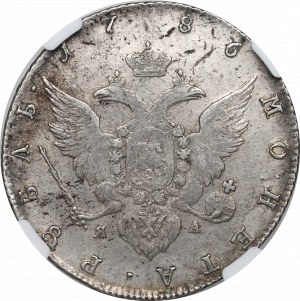 Rusko, Kateřina II, rubl 1786 - NGC XF Podrobnosti