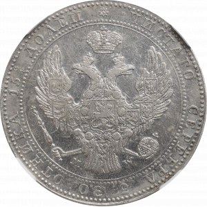 Ruské delenie, Mikuláš I., 3/4 rubľa=5 zlatých 1838 MW, Varšava - NGC AU50