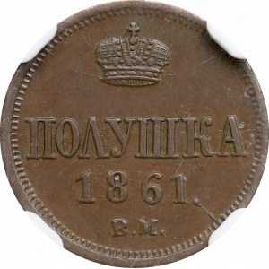 Ruské delenie, Alexander II, Poluška 1861, Varšava - NGC MS61 BN