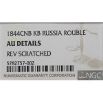 Russland, Nikolaus I., Rubel 1844 КБ - NGC AU Details