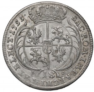 Germany, Saxony, Friedrich August II, 18 groschen 1755