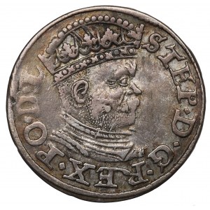 Stefan Batory, Trojak 1586, Ryga - mała głowa