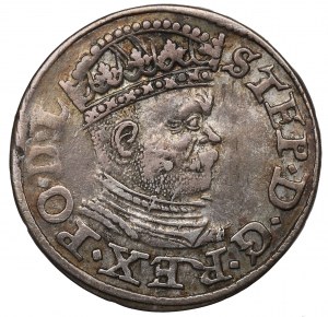 Stefan Batory, Trojak 1586, Riga - testa piccola