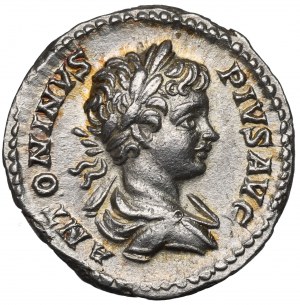 Rímska ríša, Caracalla, Denár - ČASŤ MAX PONT TR P IIII