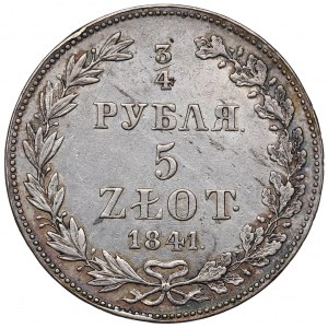 Partizione russa, Nicola I, 3/4 rubli=5 zloty 1841 MW, Varsavia