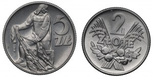 PRL, Zestaw wyselekcjonowanych 2 i 5 złotych 1960