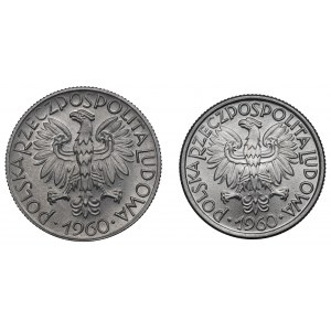 Repubblica Popolare di Polonia, set selezionato di 2 e 5 pezzi d'oro 1960
