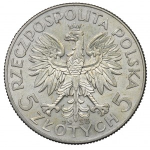 II RP, 5 zloty 1933 Testa di donna