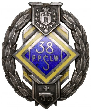 II RP, distintivo da ufficiale del 38° reggimento di fanteria dei Fucilieri di Leopoli, Przemyśl - Gontarczyk, Varsavia